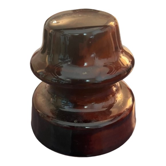 Unmarked Other - Vintage Brown Ceramic Electric Pole Insulator Made USA